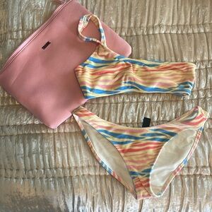 triangl multi color zebra print swimsuit swimsuit